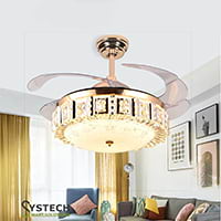 Invisible fancy led ceiling fan with light and remote