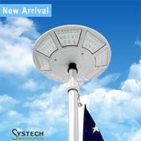 Waterproof Outdoor Solar Lamp Flagpole Top LED Light