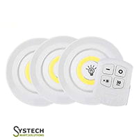 Wireless LED Puck Light With Remote Control Cabinet Lighting Closet Light Battery Power Stick On Light